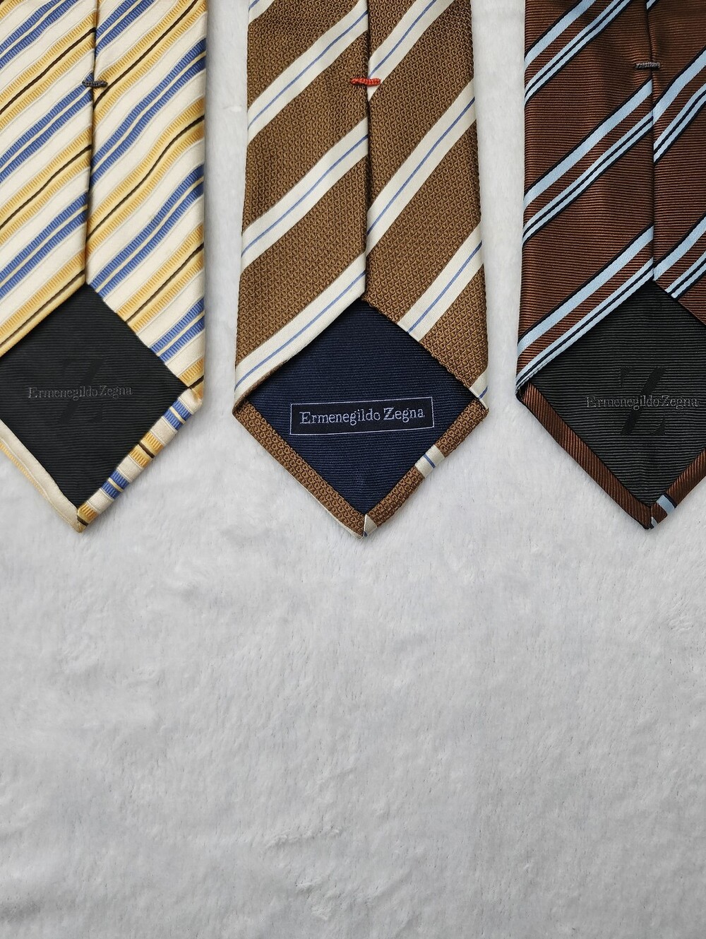 ERMENEGILDO ZEGNA Set of 3 Men's Multicolor Silk Cotton Blend Ties 60" x 3.75" - Picture 2 of 6